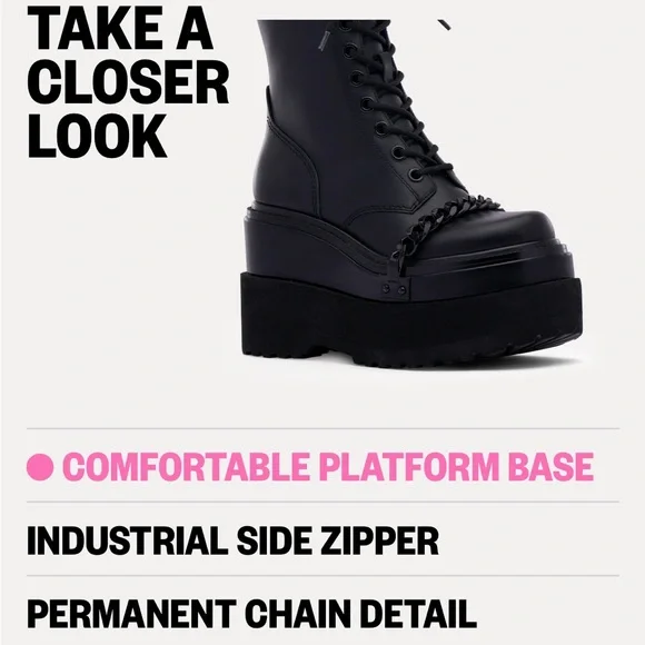 LEATHER PLATFORM BOOTS - Picture 8 of 14